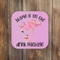 Flamingo Cruise Blame It On The Drink Package Drinking Booze Coaster thumb 0