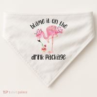 Flamingo Cruise Blame It On The Drink Package Drinking Booze USA-Made Doggie Bandana thumb 0