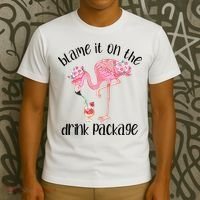 Flamingo Cruise Blame It On The Drink Package Drinking Booze T-Shirt thumb 3
