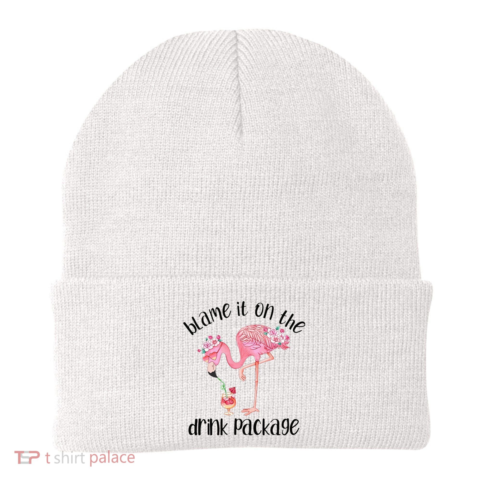 Flamingo Cruise Blame It On The Drink Package Drinking Booze Beanie