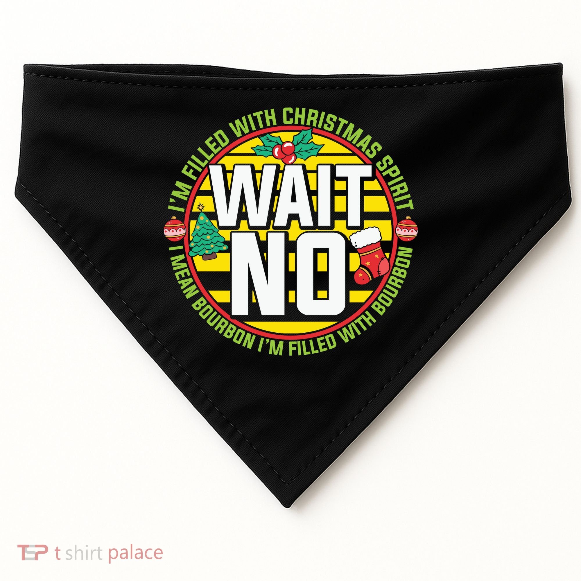 Funny Christmas Bourbon USA-Made Doggie Bandana