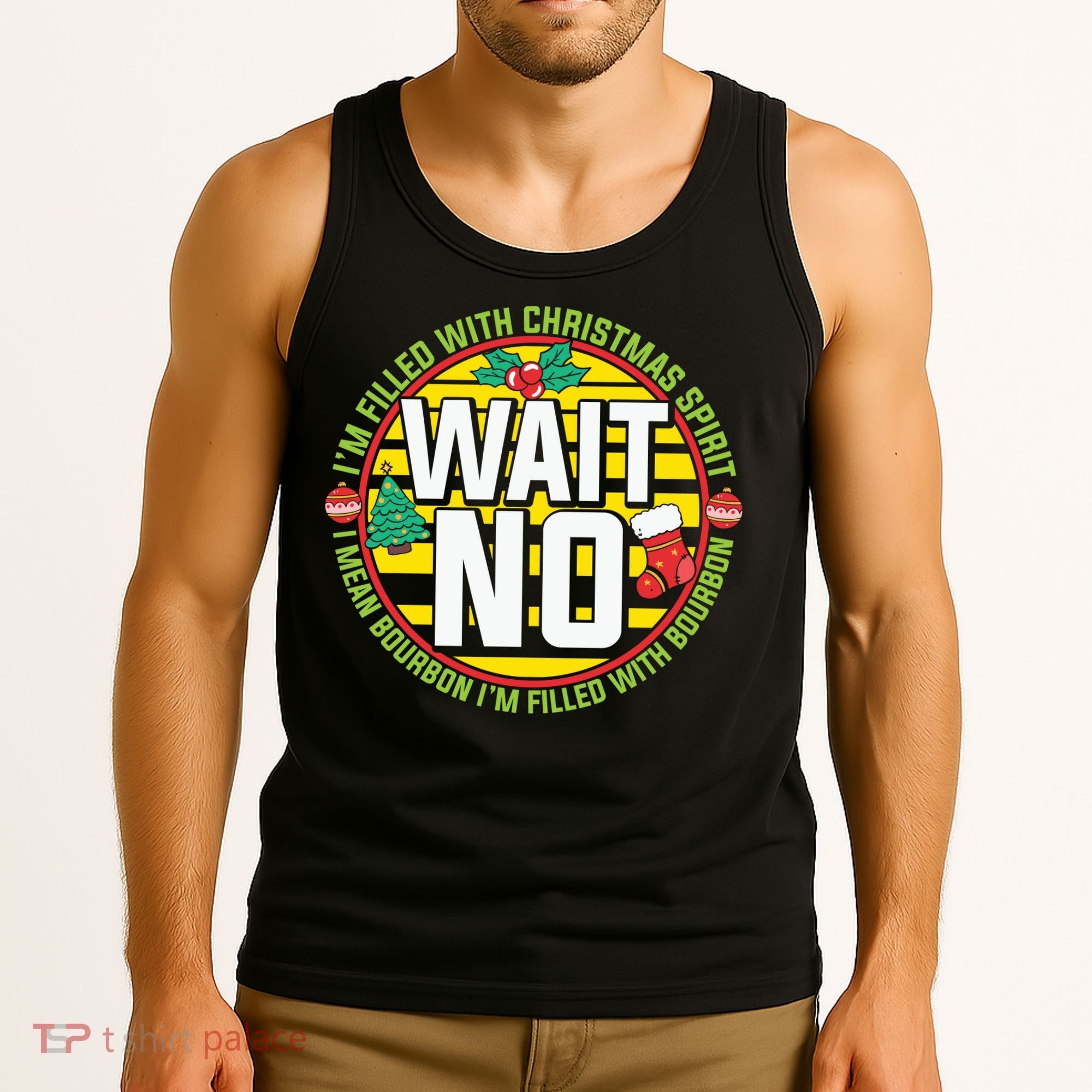 Funny Christmas Bourbon Tank Top