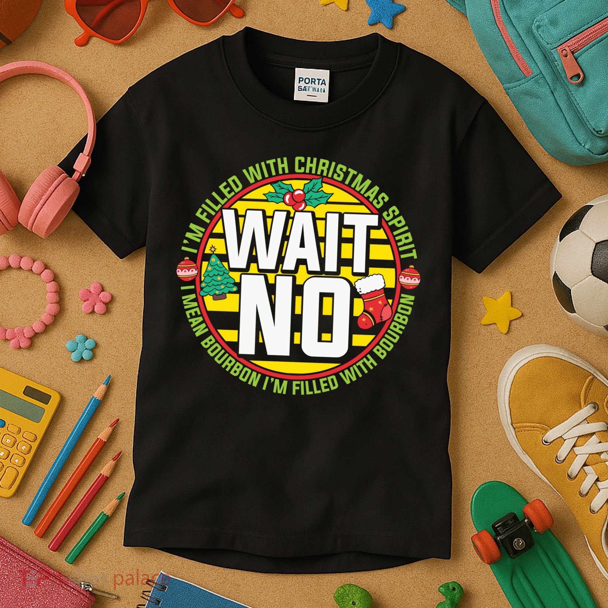 Funny Christmas Bourbon Kids T-Shirt
