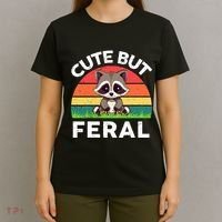 Funny Cute But Feral Raccoon T-Shirt thumb 4