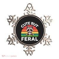 Funny Cute But Feral Raccoon Ornament thumb 0