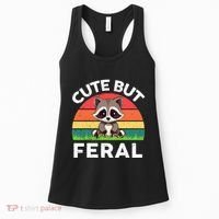 Funny Cute But Feral Raccoon Women's Tank Top thumb 0