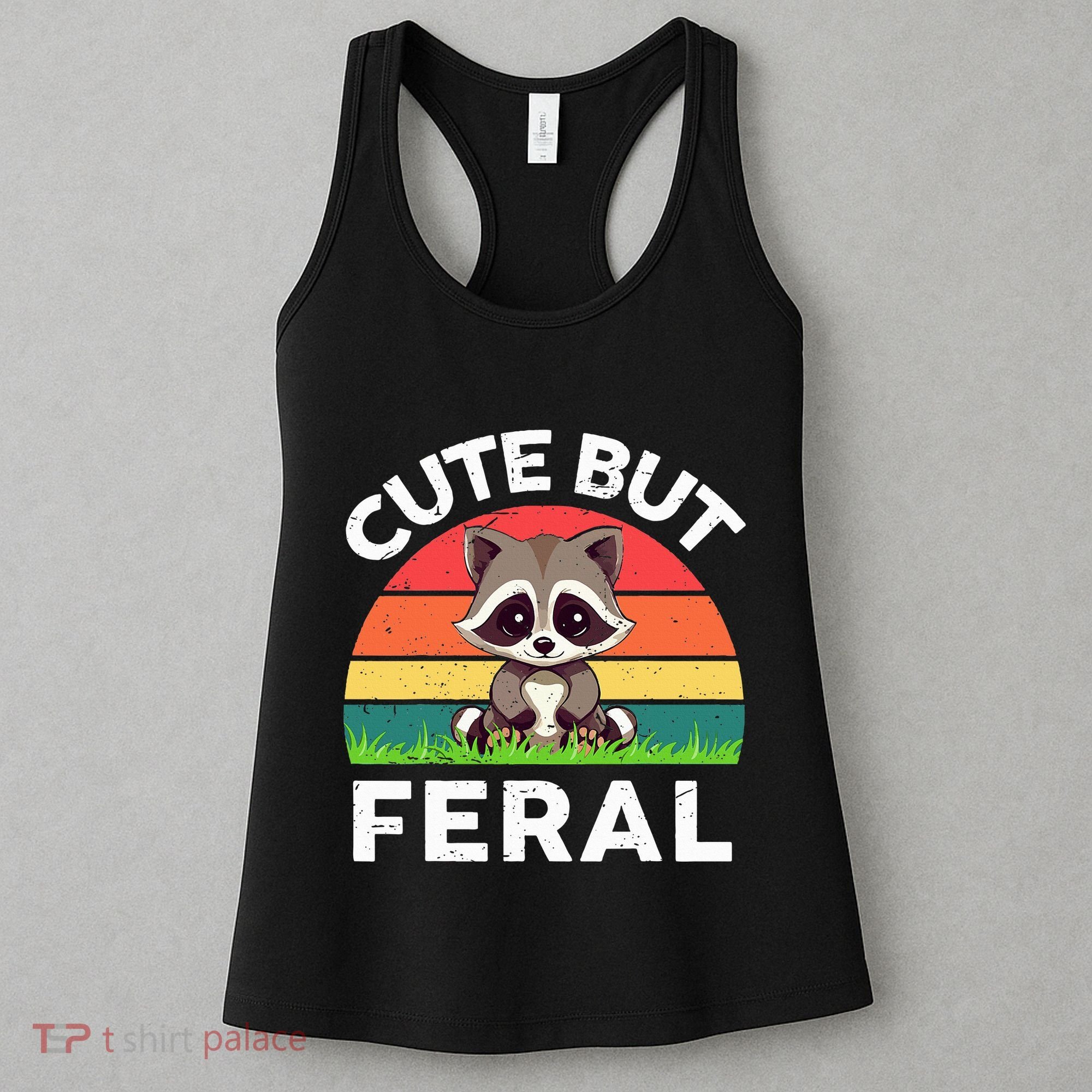 Funny Cute But Feral Raccoon Women's Tank Top
