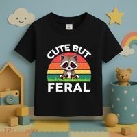 Funny Cute But Feral Raccoon Toddler T-Shirt thumb 3