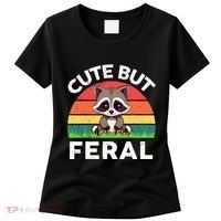 Funny Cute But Feral Raccoon Women's T-Shirt thumb 0