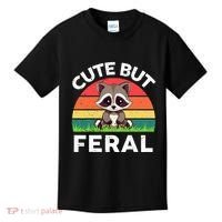 Funny Cute But Feral Raccoon Kids T-Shirt thumb 0