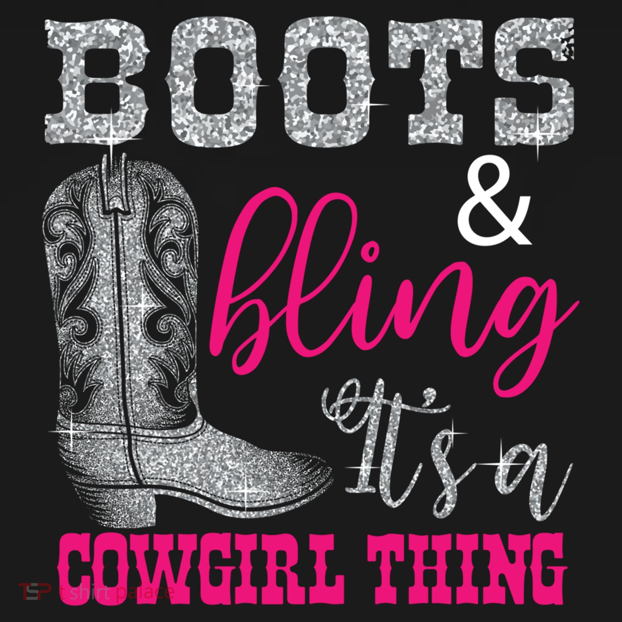 Funny Cowgirl Boots Bling Gift Cute Love Country Life Cool Gift Women's Hoodie