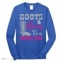 Funny Cowgirl Boots Bling Gift Cute Love Country Life Cool Gift Long Sleeve Shirt thumb 0