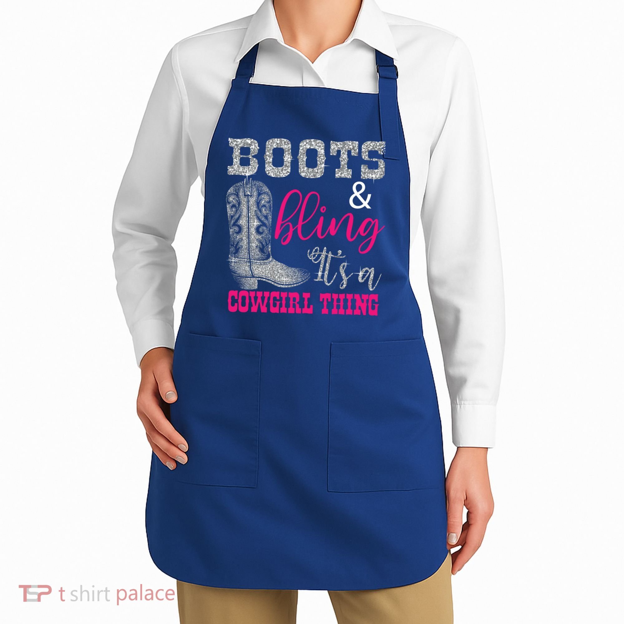 Funny Cowgirl Boots Bling Gift Cute Love Country Life Cool Gift Apron