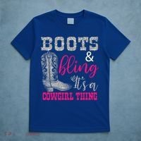 Funny Cowgirl Boots Bling Gift Cute Love Country Life Cool Gift T-Shirt thumb 5