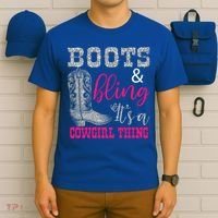 Funny Cowgirl Boots Bling Gift Cute Love Country Life Cool Gift T-Shirt thumb 6