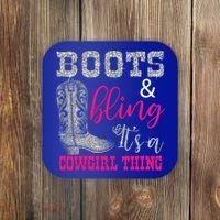 Funny Cowgirl Boots Bling Gift Cute Love Country Life Cool Gift Coaster thumb 0