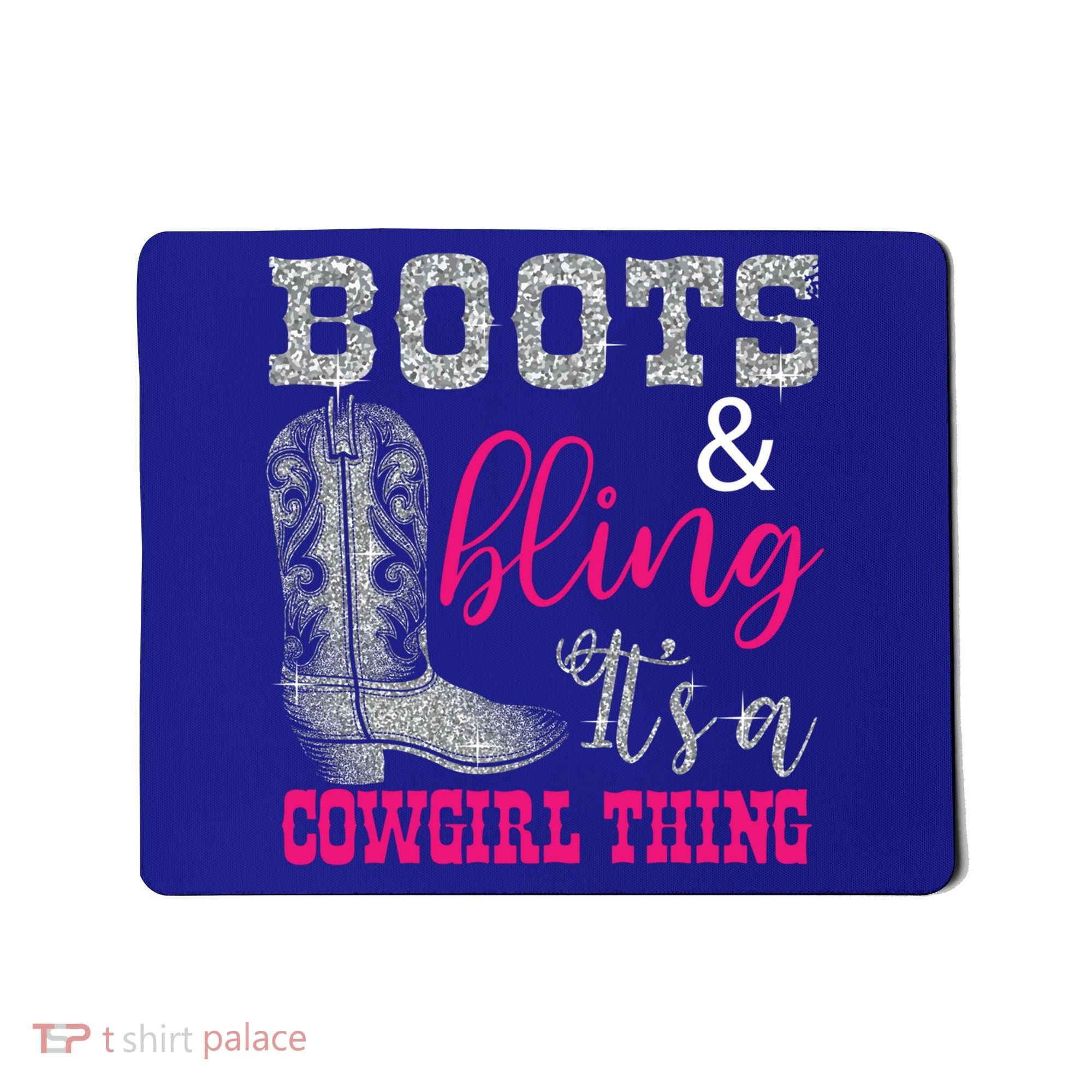 Funny Cowgirl Boots Bling Gift Cute Love Country Life Cool Gift Mousepad