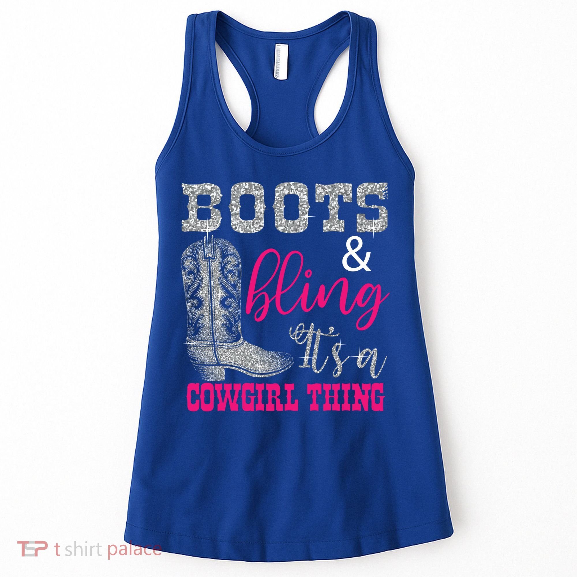 Funny Cowgirl Boots Bling Gift Cute Love Country Life Cool Gift Women's Tank Top