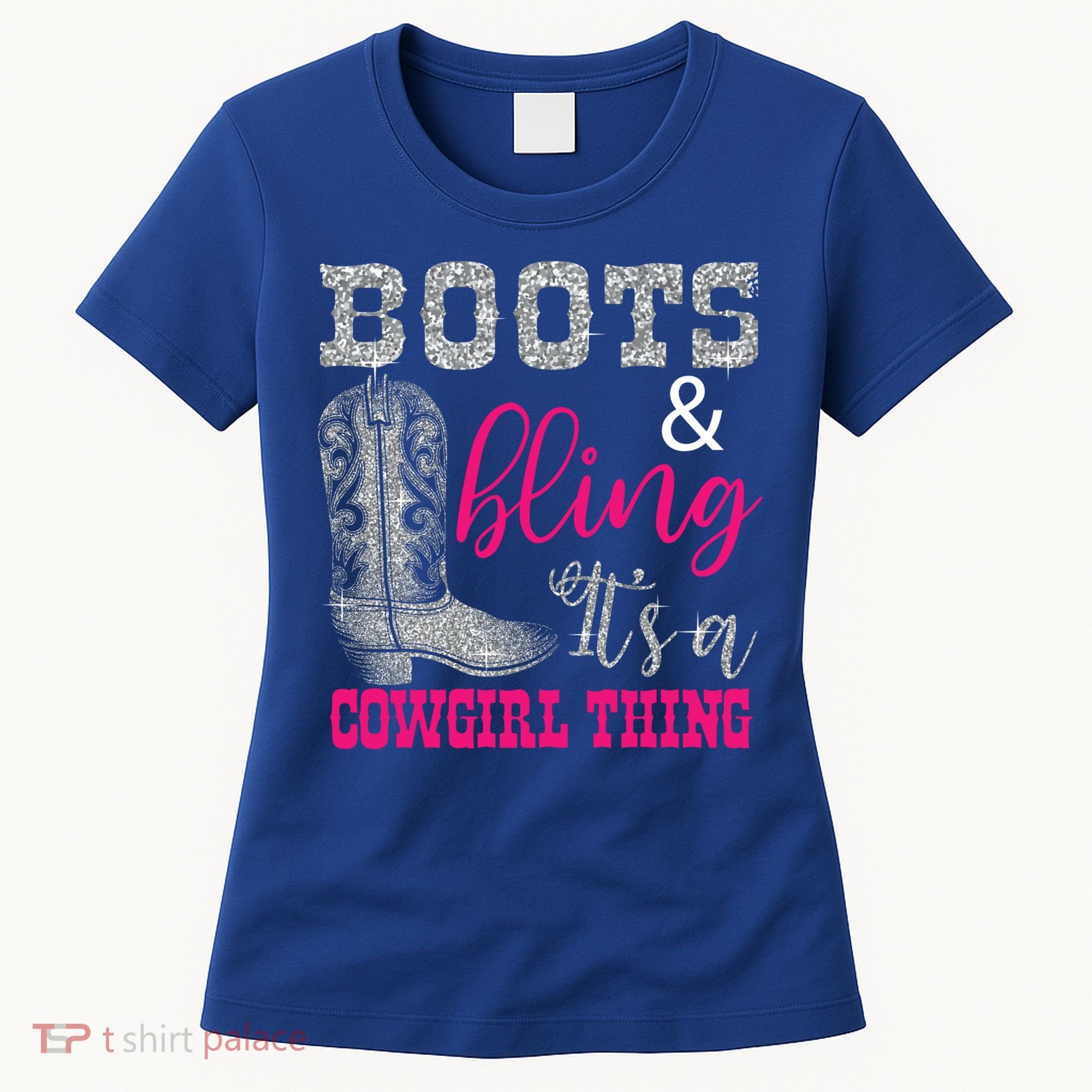 Funny Cowgirl Boots Bling Gift Cute Love Country Life Cool Gift Women's T-Shirt