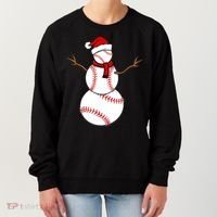 Funny Christmas Baseball Balls Santa Snowman TShirt TShirt Women's Sweatshirt thumb 0
