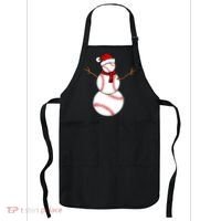 Funny Christmas Baseball Balls Santa Snowman TShirt TShirt Apron thumb 0