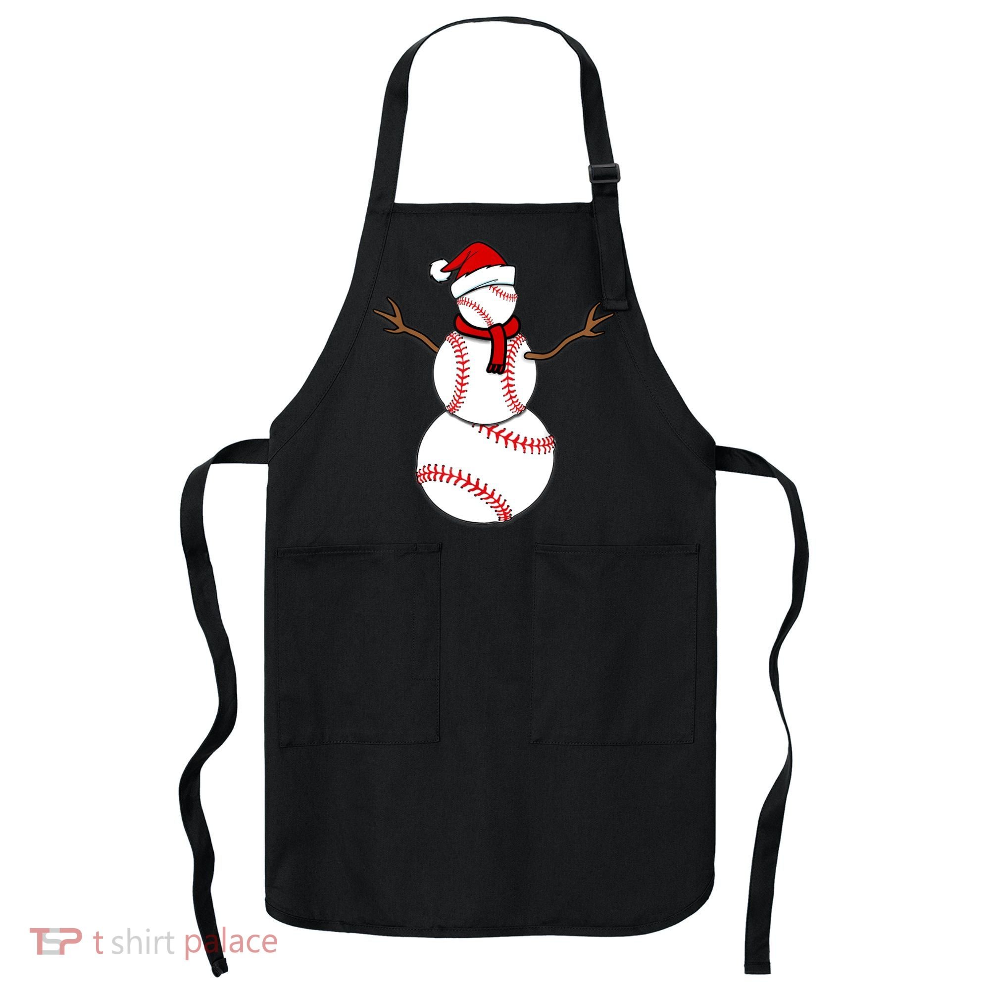 Funny Christmas Baseball Balls Santa Snowman TShirt TShirt Apron