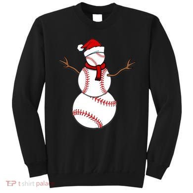 Funny Christmas Baseball Balls Santa Snowman TShirt TShirt Sweatshirt