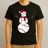 Funny Christmas Baseball Balls Santa Snowman TShirt TShirt T-Shirt thumb 3