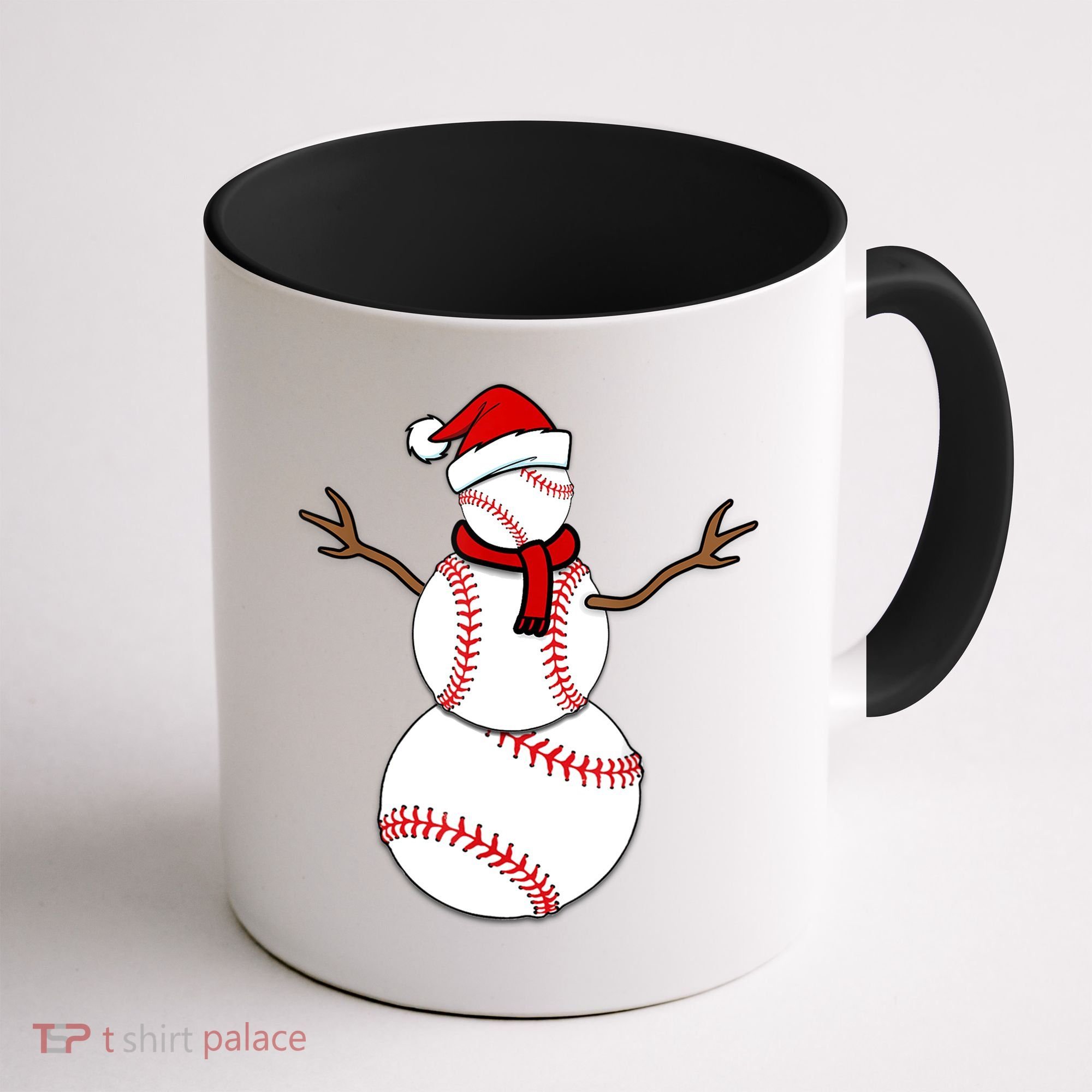 Funny Christmas Baseball Balls Santa Snowman TShirt TShirt Coffee Mug