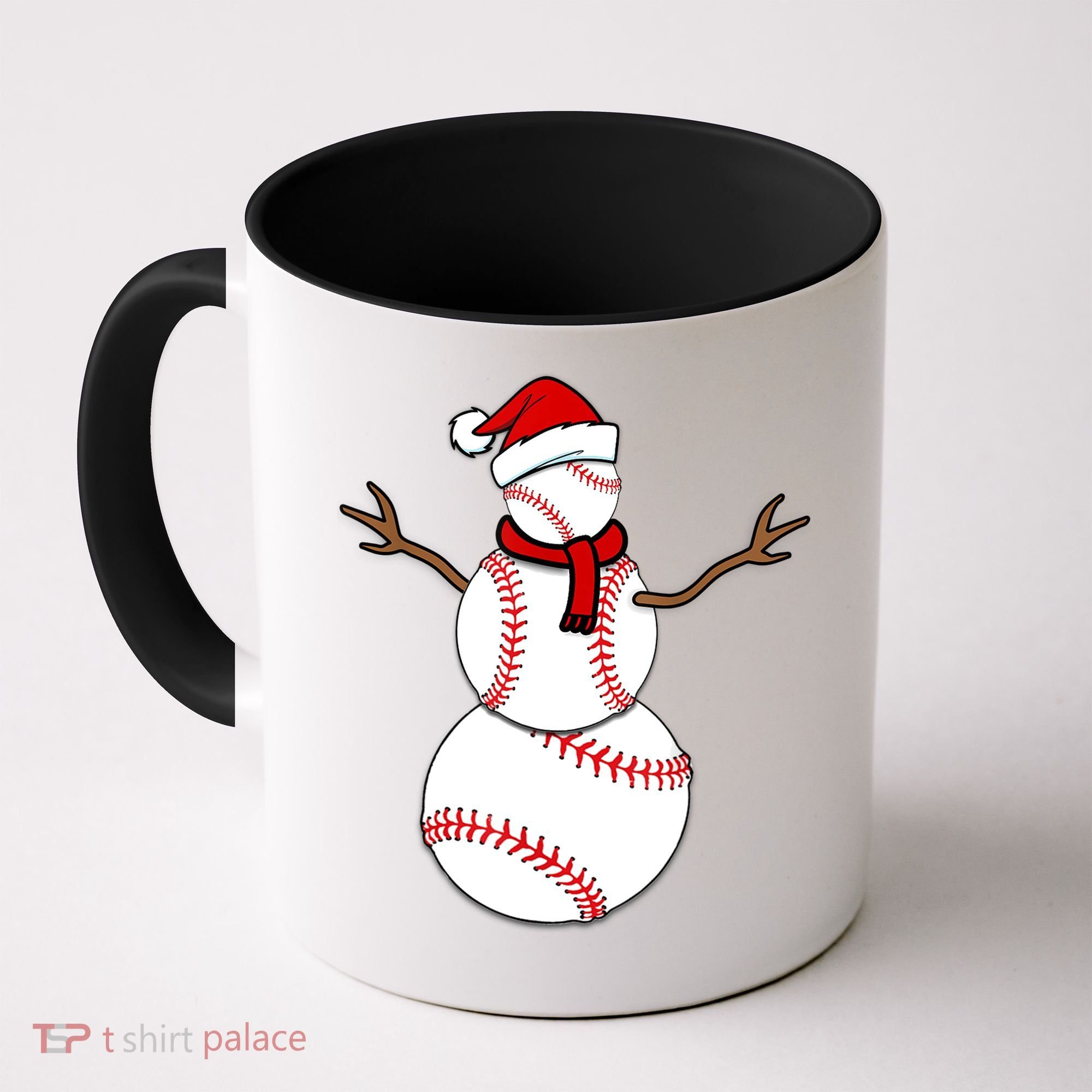 Funny Christmas Baseball Balls Santa Snowman TShirt TShirt Coffee Mug