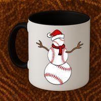 Funny Christmas Baseball Balls Santa Snowman TShirt TShirt Coffee Mug thumb 2