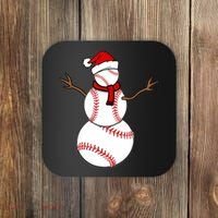 Funny Christmas Baseball Balls Santa Snowman TShirt TShirt Coaster thumb 0
