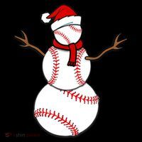 Funny Christmas Baseball Balls Santa Snowman TShirt TShirt Women's Hoodie thumb 2
