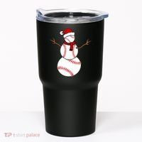 Funny Christmas Baseball Balls Santa Snowman TShirt TShirt Tumbler thumb 0