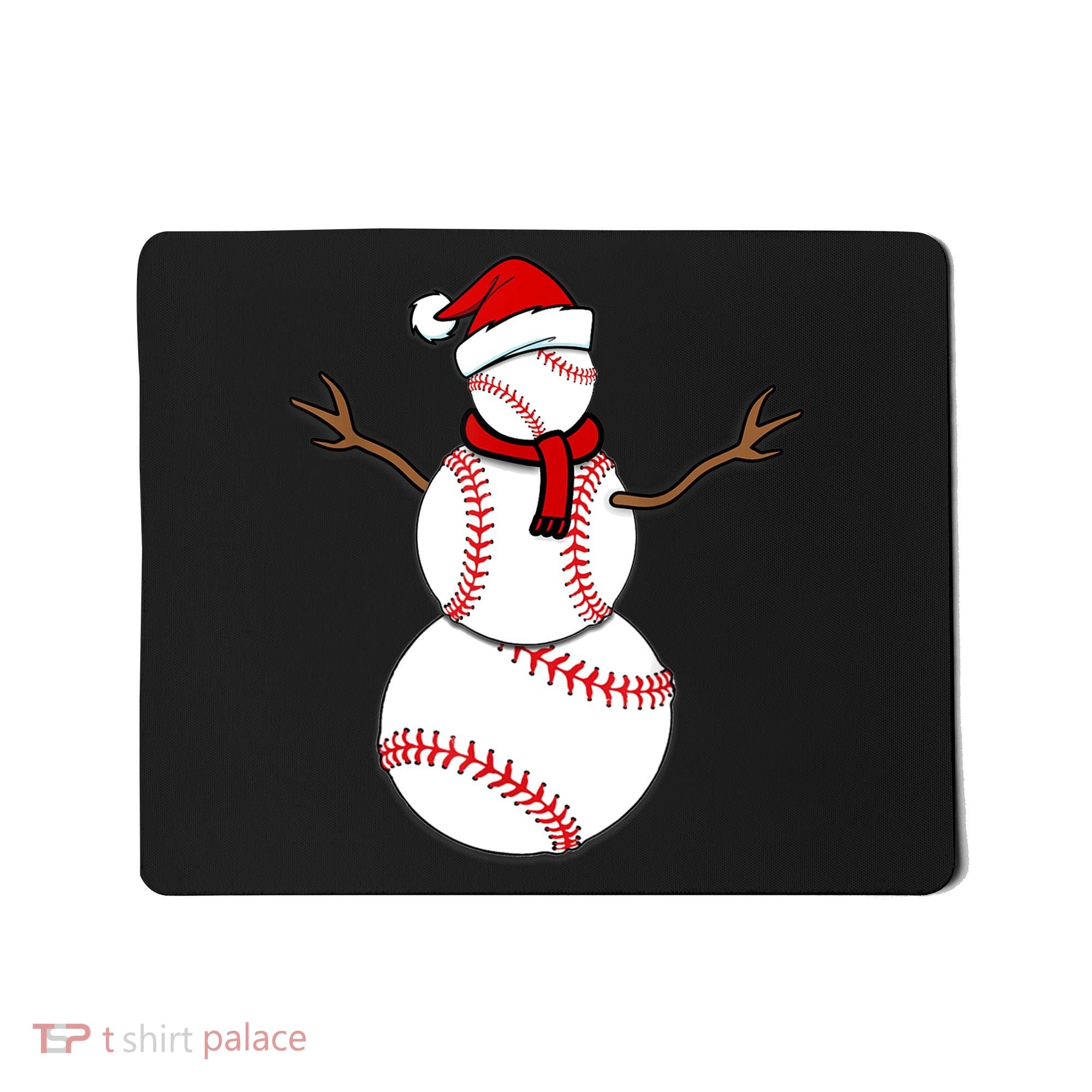 Funny Christmas Baseball Balls Santa Snowman TShirt TShirt Mousepad