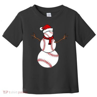 Funny Christmas Baseball Balls Santa Snowman TShirt TShirt Toddler T-Shirt