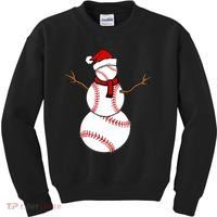Funny Christmas Baseball Balls Santa Snowman TShirt TShirt Kids Sweatshirt thumb 0