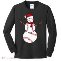Funny Christmas Baseball Balls Santa Snowman TShirt TShirt Kids Long Sleeve Shirt thumb 0