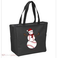 Funny Christmas Baseball Balls Santa Snowman TShirt TShirt Tote Bag thumb 2