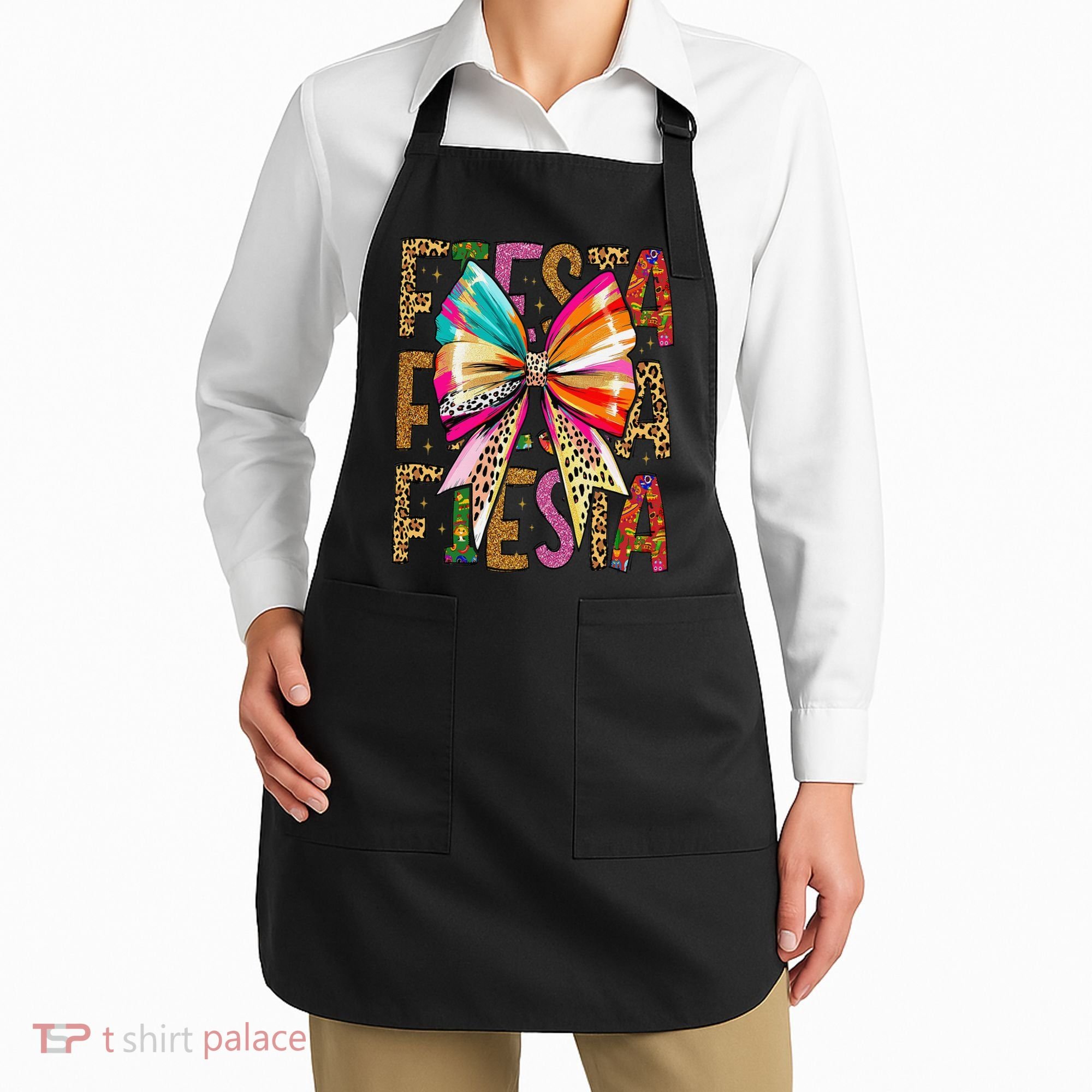 Fiesta Coquette Bow Cinco De Mayo Mexican Fiesta Women Girl Apron
