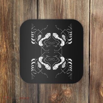 Futuristic Circuit Board Pattern Design Coaster