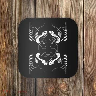 Futuristic Circuit Board Pattern Design Coaster
