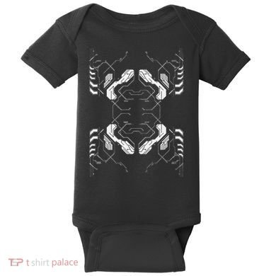 Futuristic Circuit Board Pattern Design Baby Bodysuit