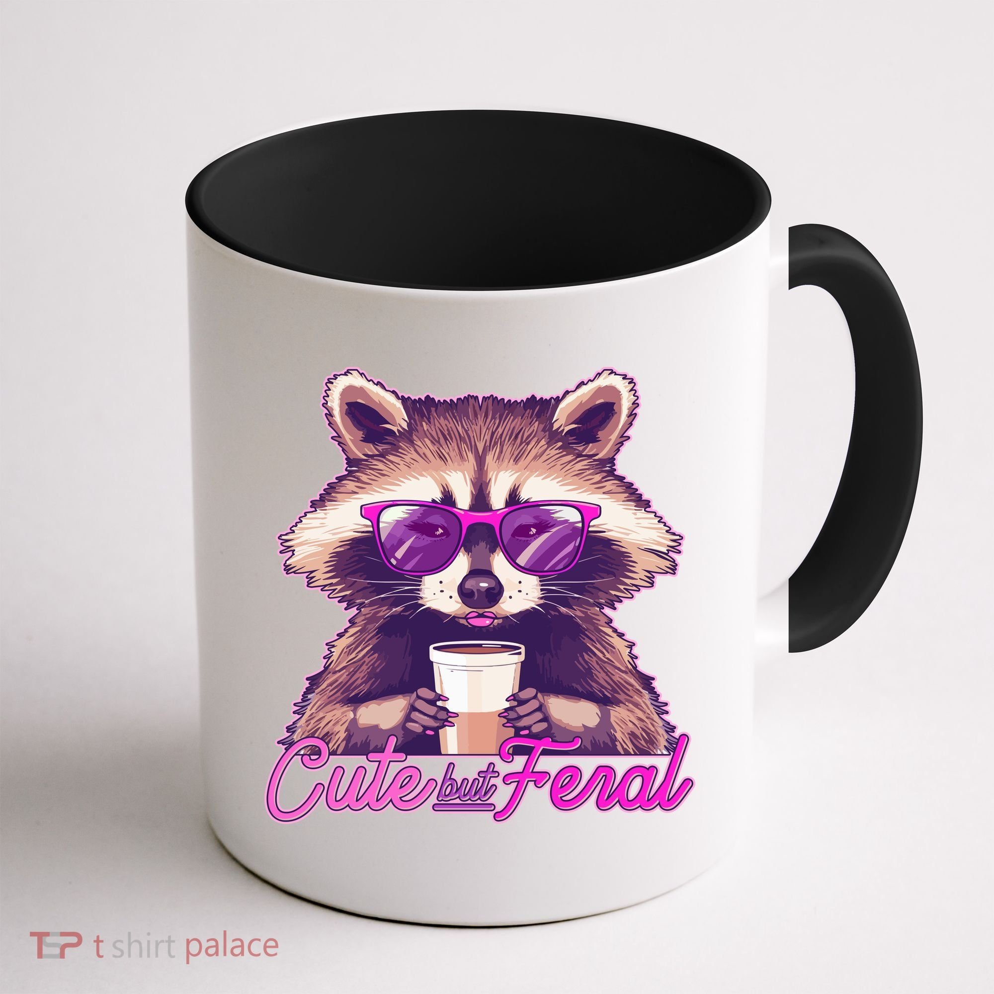 Funny Cute But Feral Coffee Raccoon Coffee Mug