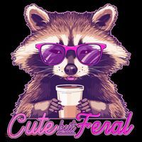 Funny Cute But Feral Coffee Raccoon Coffee Mug thumb 5