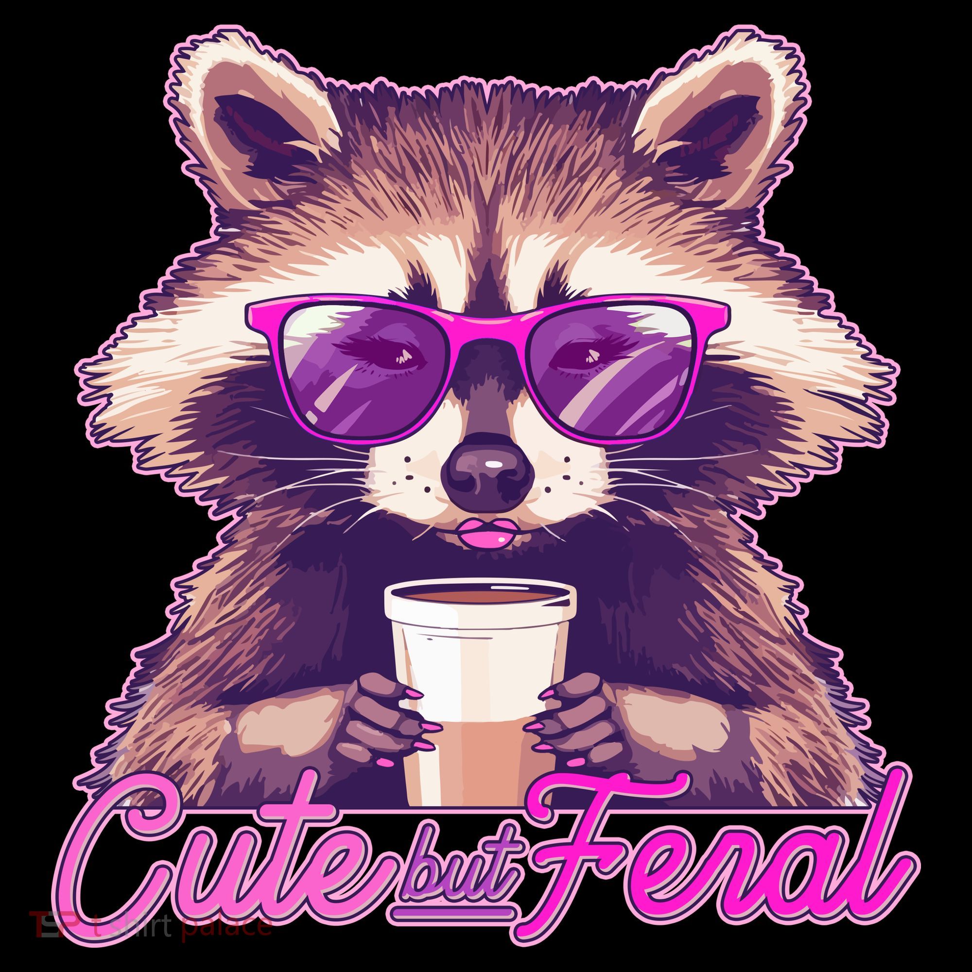 Funny Cute But Feral Coffee Raccoon Coffee Mug