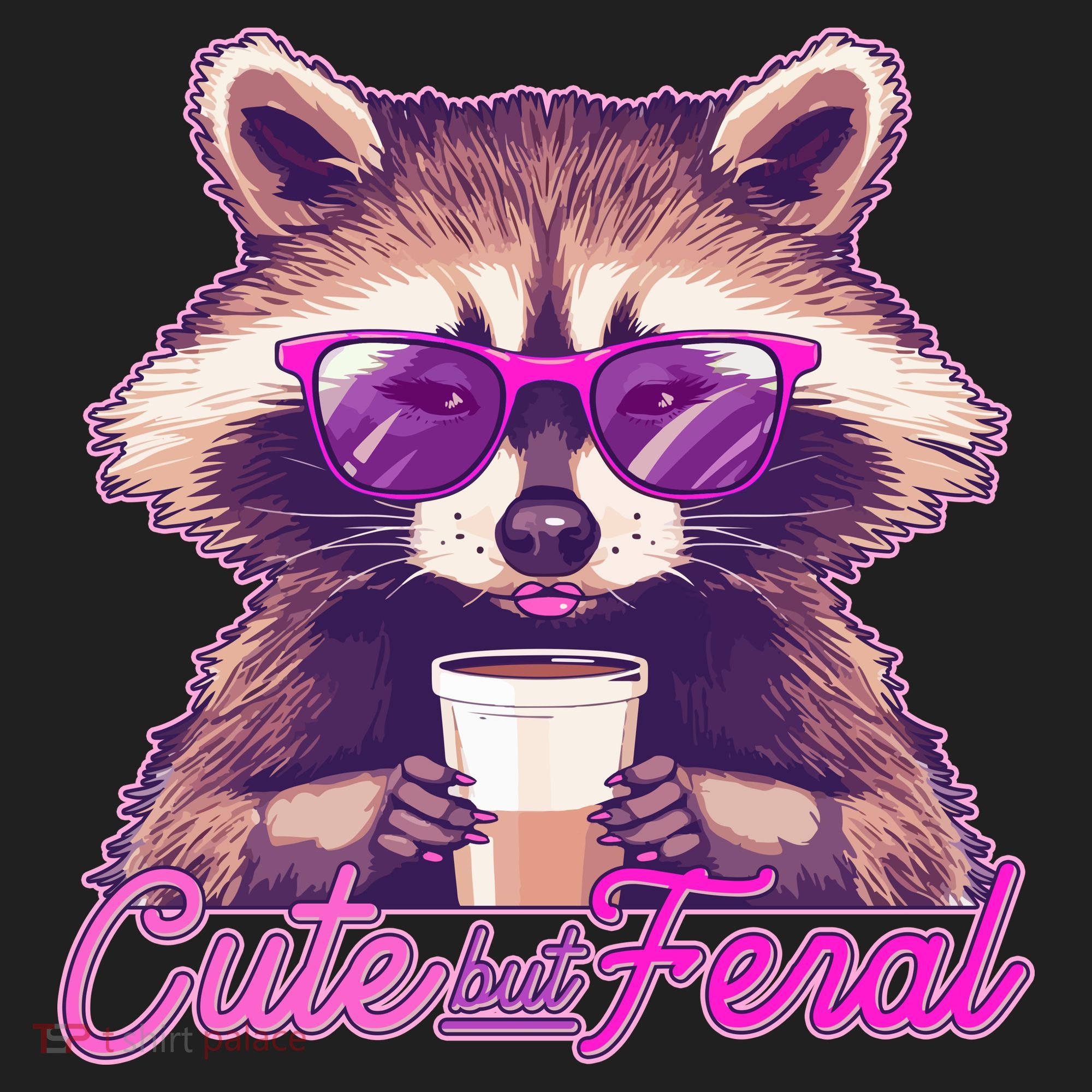 Funny Cute But Feral Coffee Raccoon Tumbler
