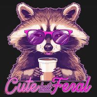 Funny Cute But Feral Coffee Raccoon Ornament thumb 1