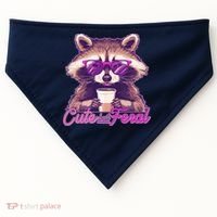 Funny Cute But Feral Coffee Raccoon USA-Made Doggie Bandana thumb 0