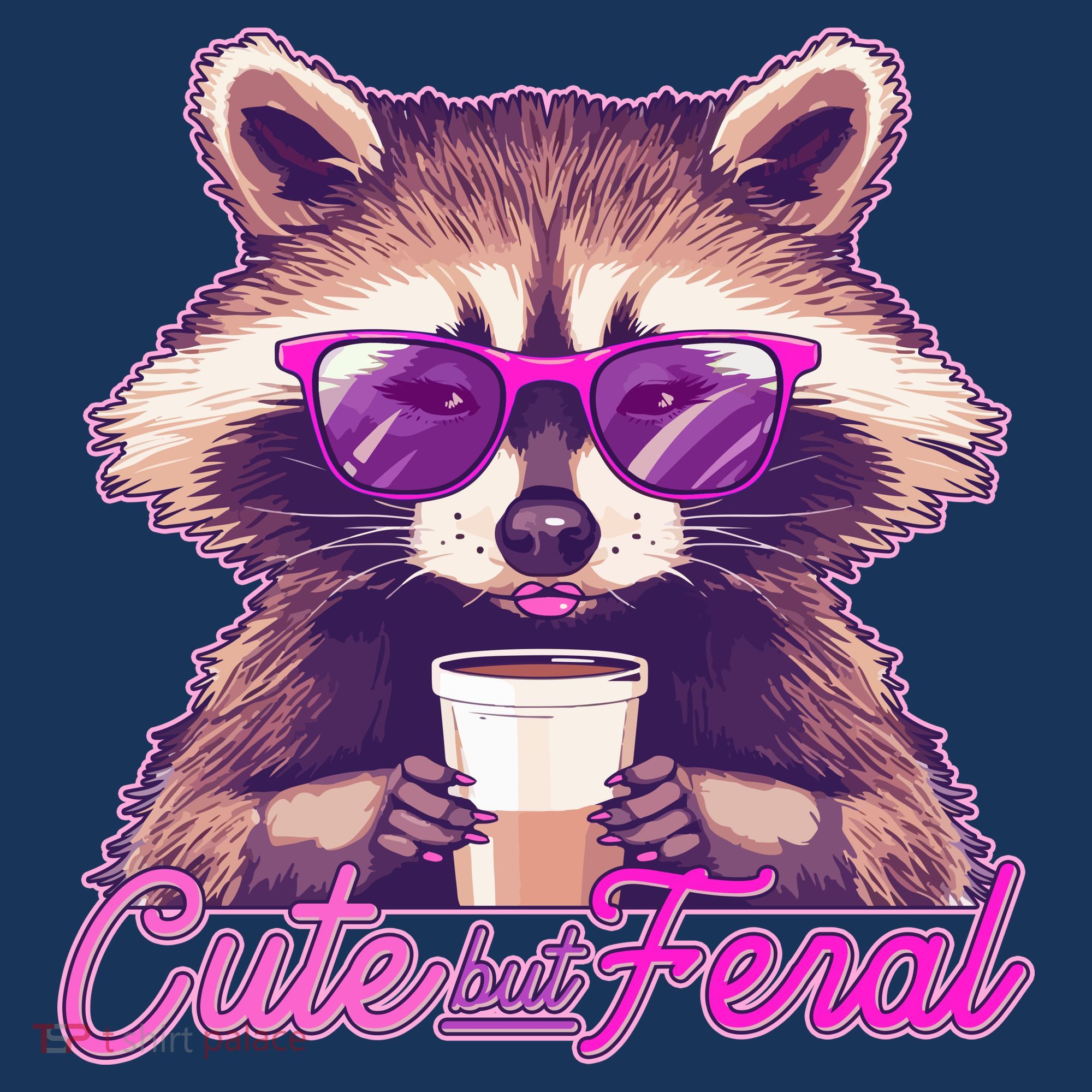 Funny Cute But Feral Coffee Raccoon Mousepad